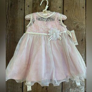 Bonnie Jean Pink and Cream Dress